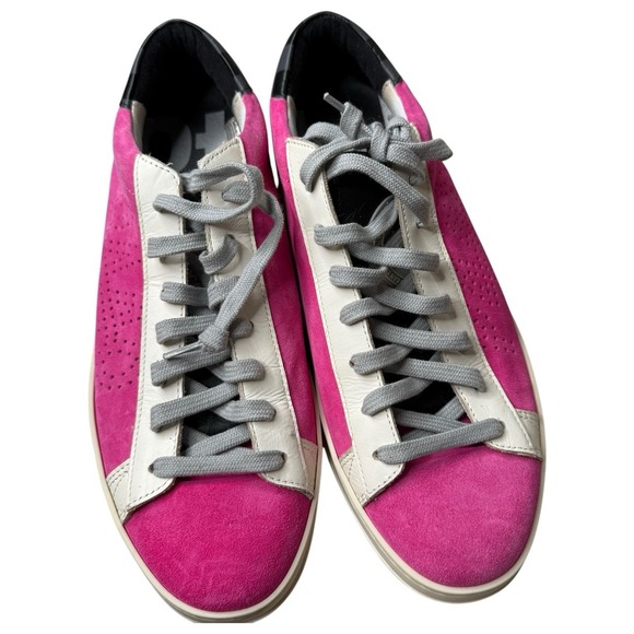P448 Jack Logo-Perforated‎ Leather Sneaker  FUSCIA Me SHOES SIZE 8US  39EU - Picture 1 of 10